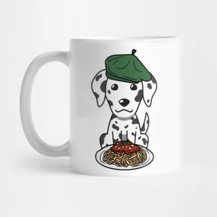 Dog eating Spaghetti - dalmatian Mug